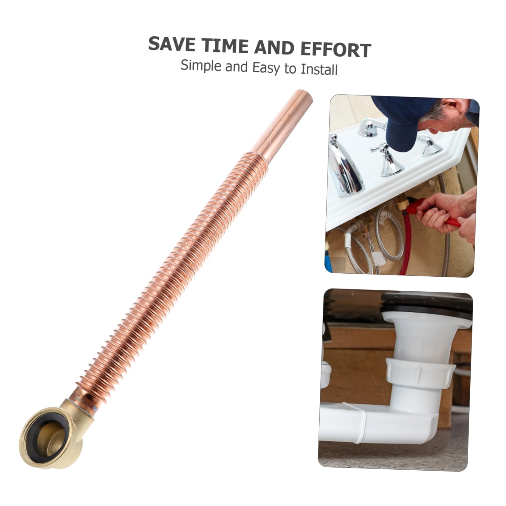 DOITOOL Manguera de Drenaje Flexible y Kit de Desagüe para Bañera Tubería de Cobre Resistente para Reemplazo del Drenaje Bañera y Accesorios de Baño
