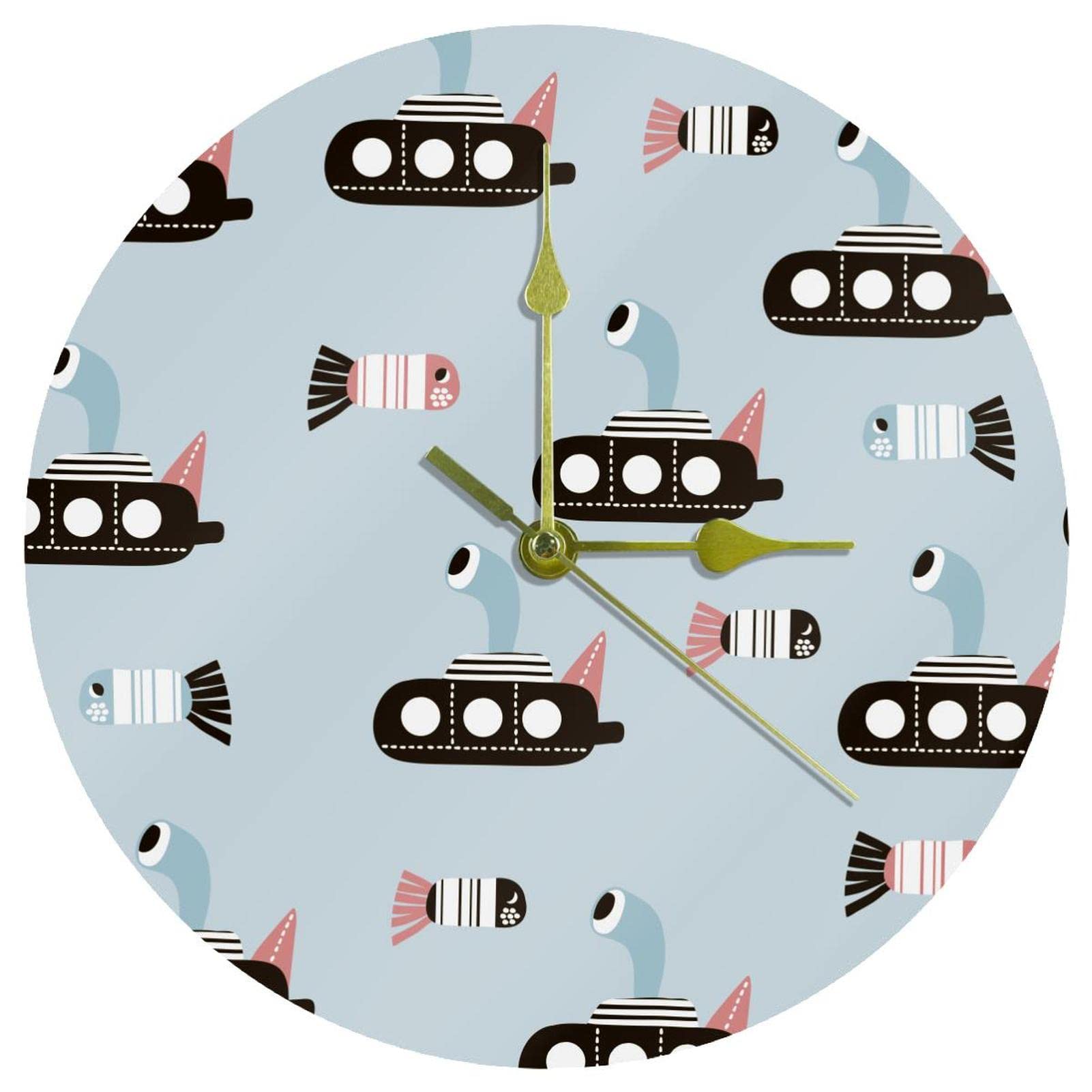 Horloge murale silencieuse acrylique de 24 cm pour maison et salon