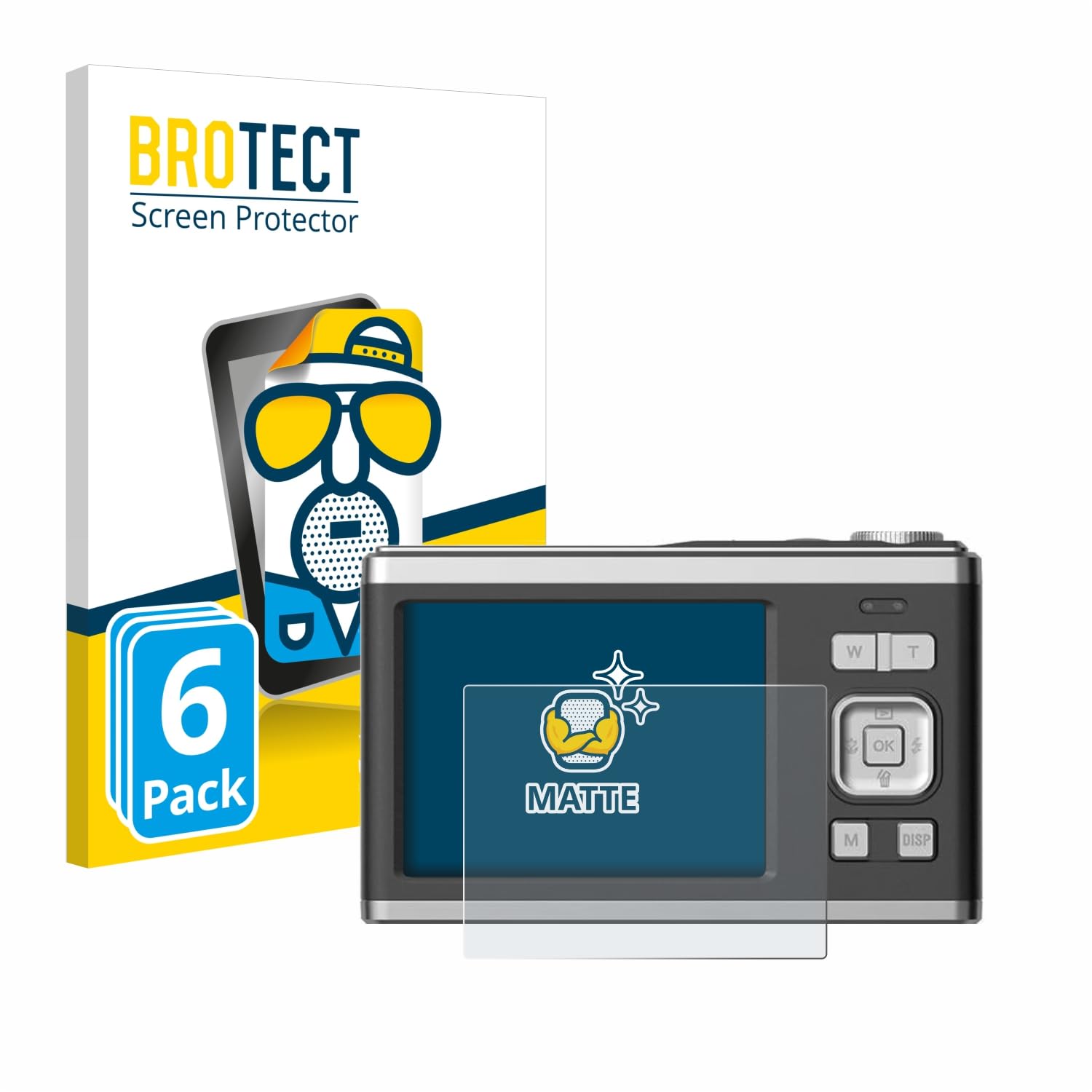 brotect 6-Pack Screen Protector Anti-Glare for Rollei Compactline 10X Screen Protector Matte, Anti-Fingerprint Protection Film