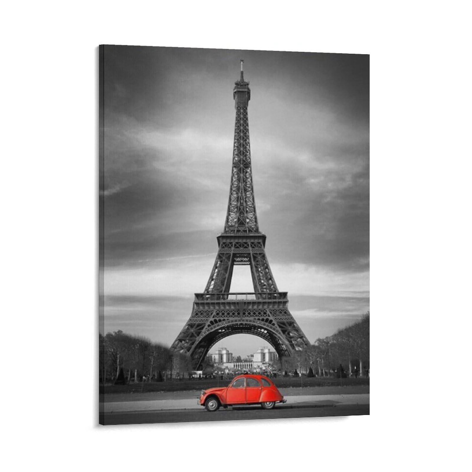 油絵モノクロームからの赤い木