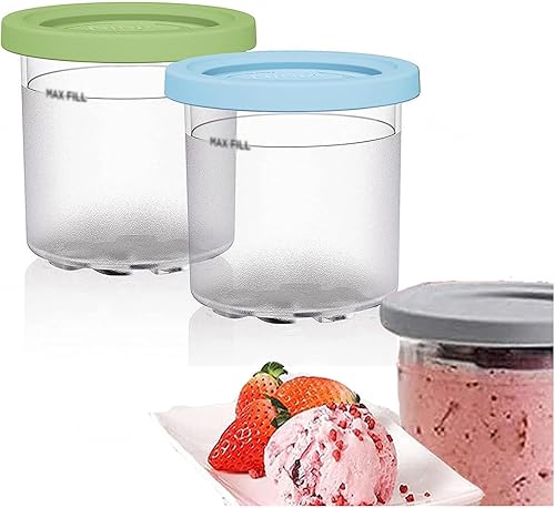 DISXENT 246 pintas Creami Deluxe, para pintas de crema ninja, pintas de helado con tapas sin BPA, aptas para lavavajillas para máquina de helados