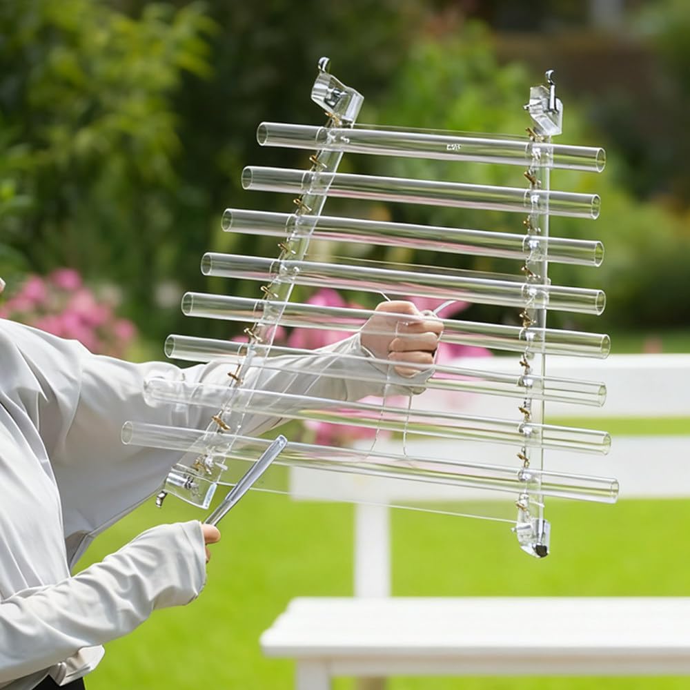 Harpe Chantante en Cristal Quartz 432 Hz,Bol Chantant en Cristal Quartz,Motif Fleur Vie,avec Support Et étui De Transport en Aluminium,pour Bain Sonore Et Méditation. Méditation 440hz
