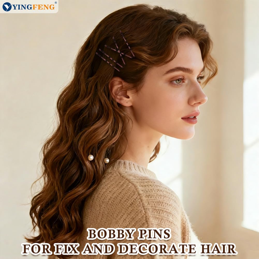 Brown Bobby Pins - 330 Count & Cute Box -2