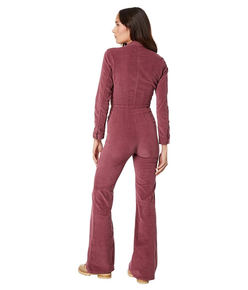Amazon.com: Free People Jayde Cord Flare Jumpsuit Cordovan