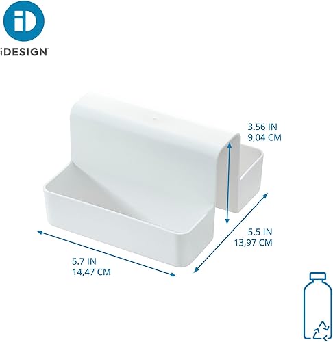 Miniatura 2 de iDesign Sillín para fregadero de cocina de plástico reciclado, 5.5 pulgadas de largo x 5.72 pulgadas de ancho x 3.56 pulgadas de alto, color blanco