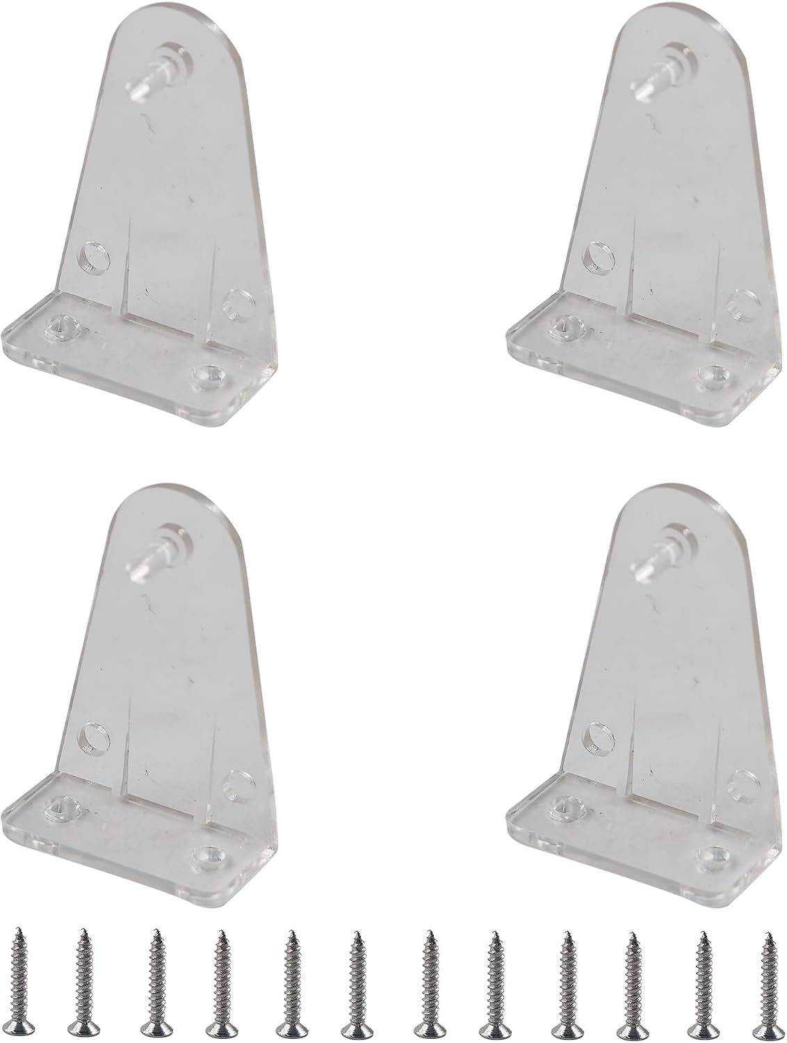 4Pcs Hold Down Bracket for 2" Blinds, Clear Plastic Bottom Rail Hold Clips with Installation Screws, Ideal for High Profile Blinds and Shades