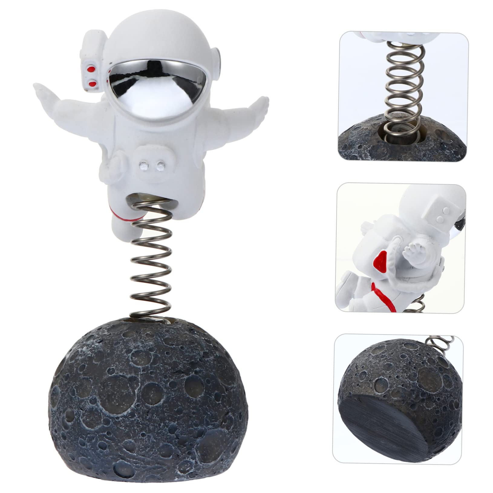 Adorno de Astronauta de Resina Plata, Figura Ligera para Escritorio