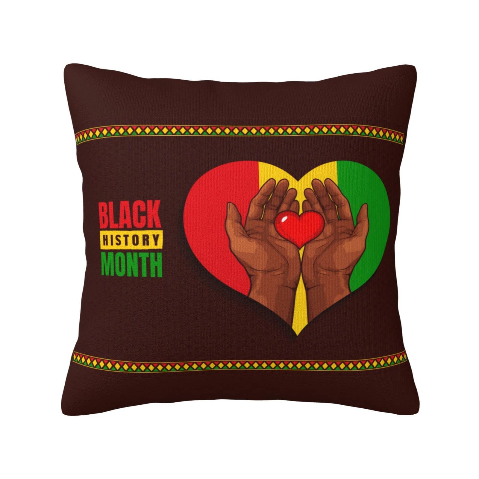 Black History Month 2023 Throw Pillow Covers Square Pillowcase Home Decor for Couch Sofa Bed Double-Sided Pattern 18x18
