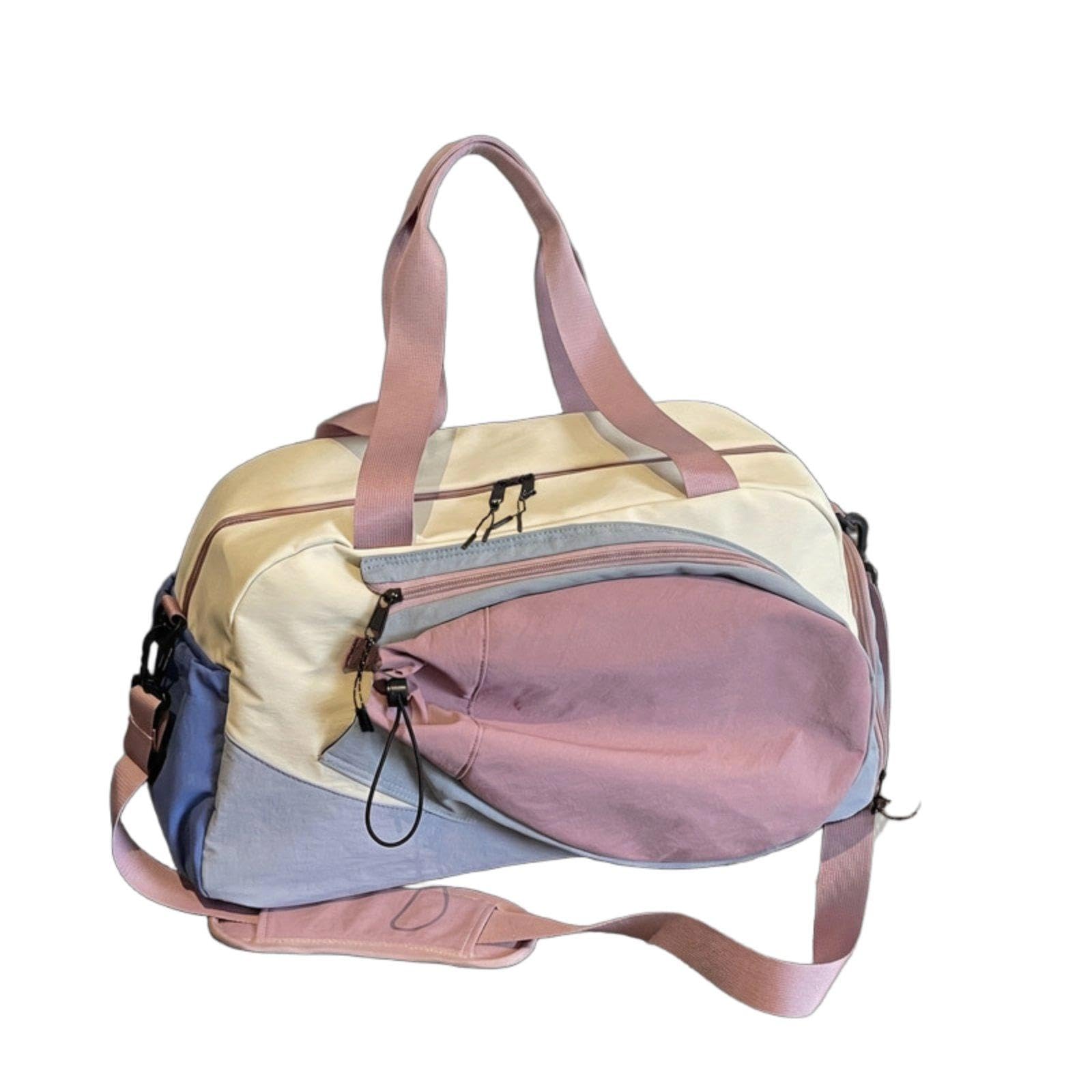 Badminton Racket Bag 2-Way Carry Badminton Racquet Bag Color Block Design Tennis Racket Carrier for Training, Tournament, Travel Pink|Sporting Goods| Tennis & Racquet Sports| Tennis| Bags-image-20