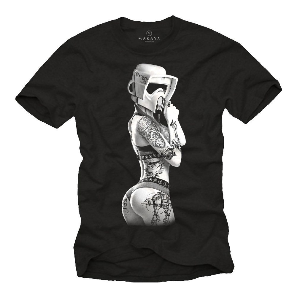 MAKAYA Awesome Gamer T-Shirt for Men - Tattoo Trooper Wars - Nerd Gifts for him Black XXL