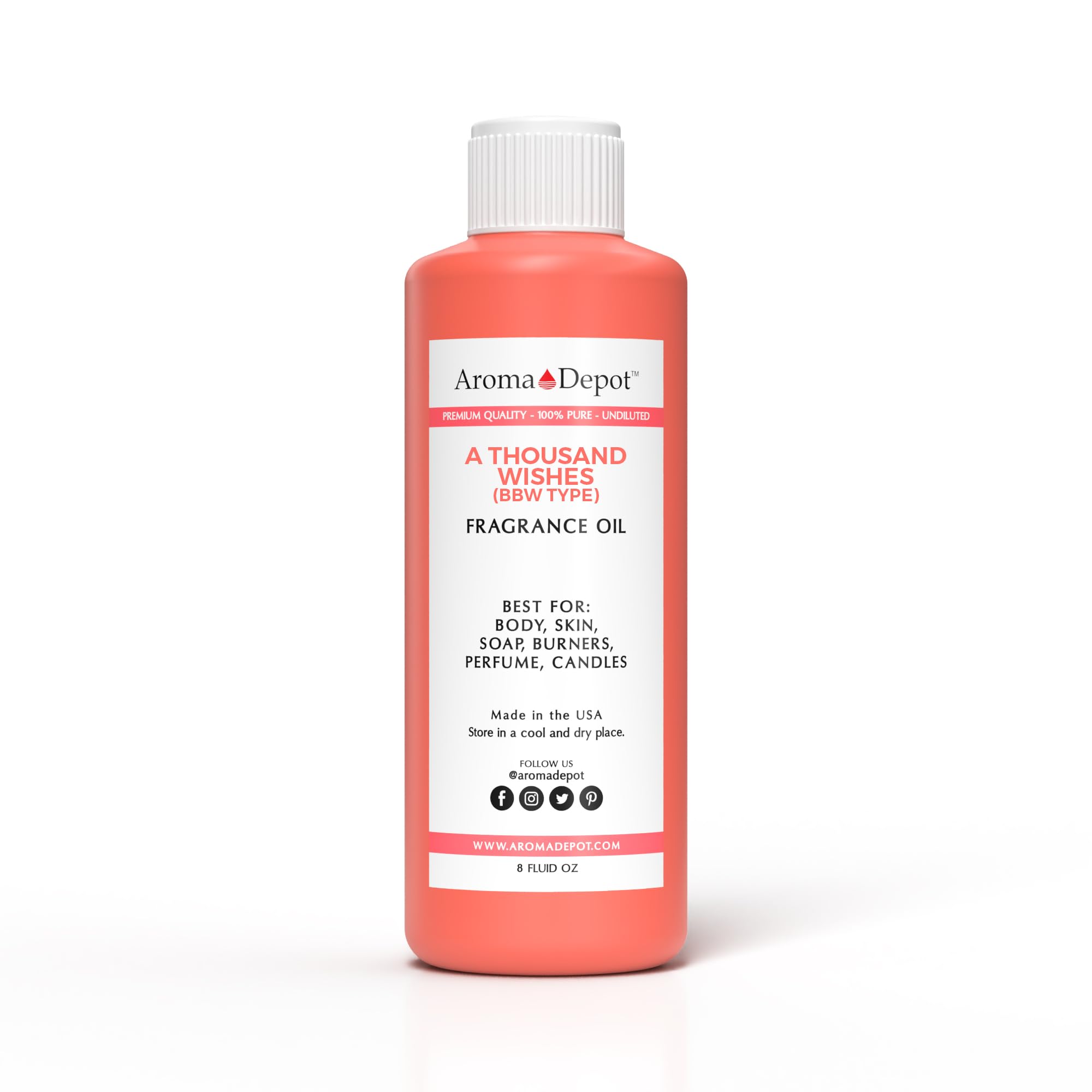 A Thousand Wishes 8 oz Fragrance Oil I Perfume I Skin Oil I Scented Oil. DIY Projects Such as Candles, Bath Bombs, Body Butters, Creams &amp; Lotions. Few Drops in The Diffuser, Burners, or Warmers.