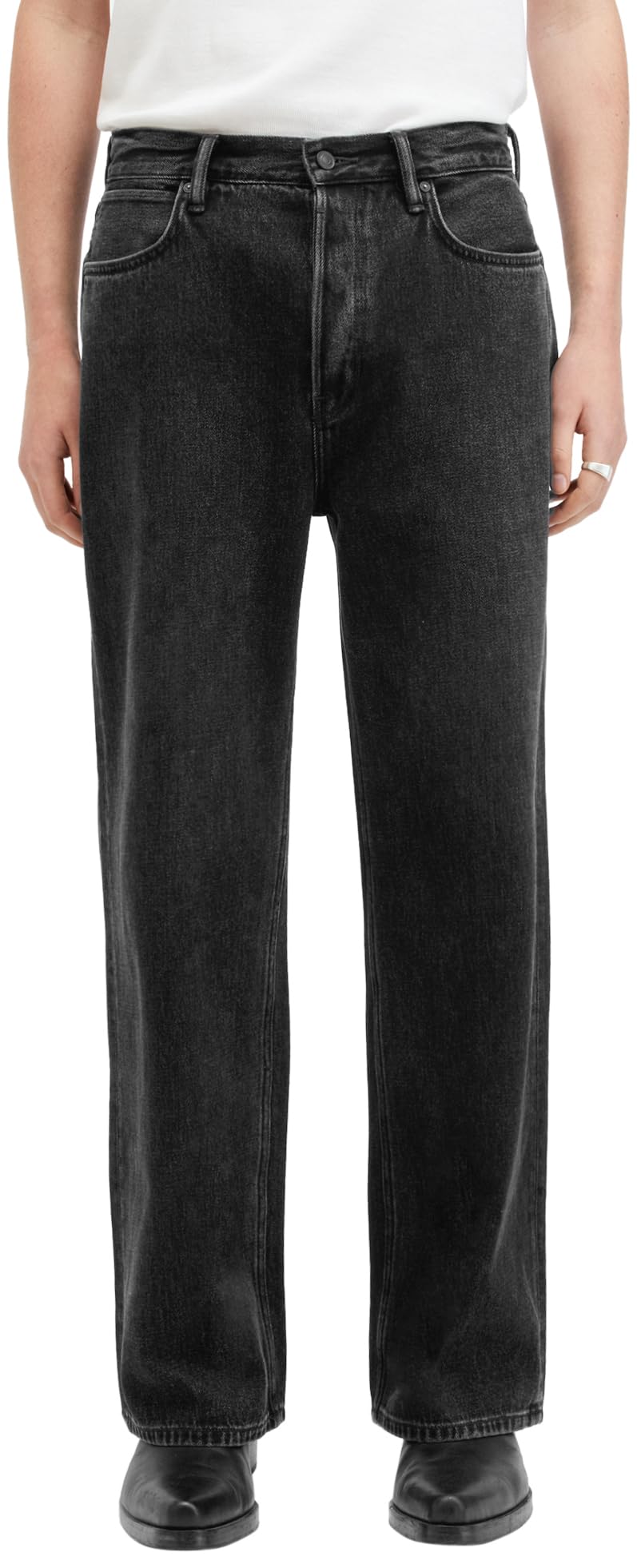 AllSaints Men's Lenny Loose Fit Wide Leg Denim Jeans