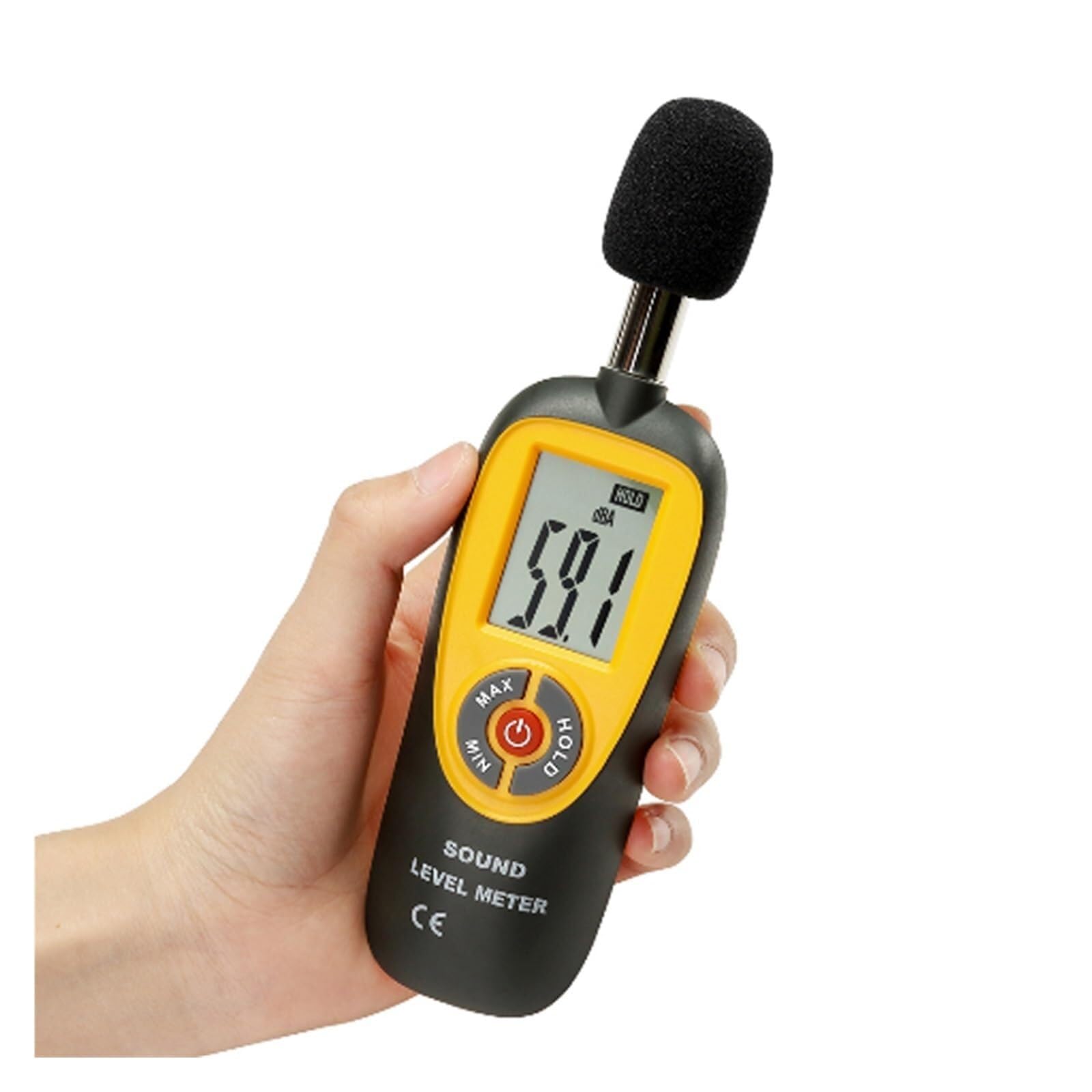 calibradores de decibelios, Mini sonómetro portátil con pantalla LCD, control de decibelios ruido y función prueba