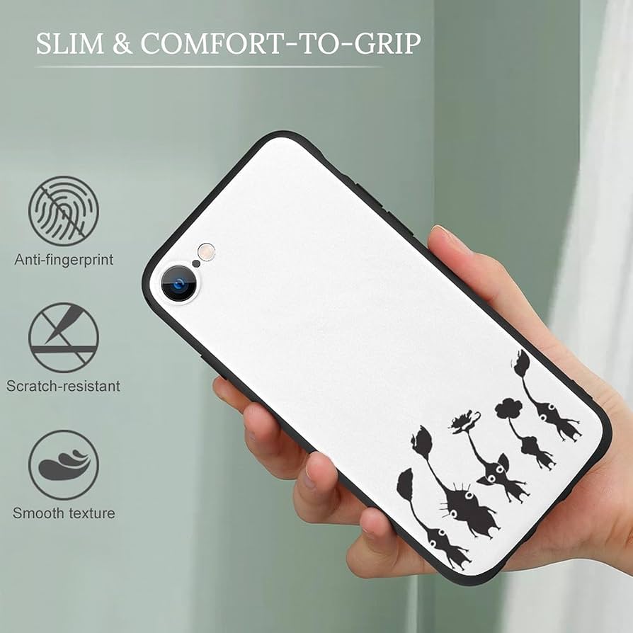 Amazon.co.jp: iPhone Seケース ピクミン（白黒） iPhone Se