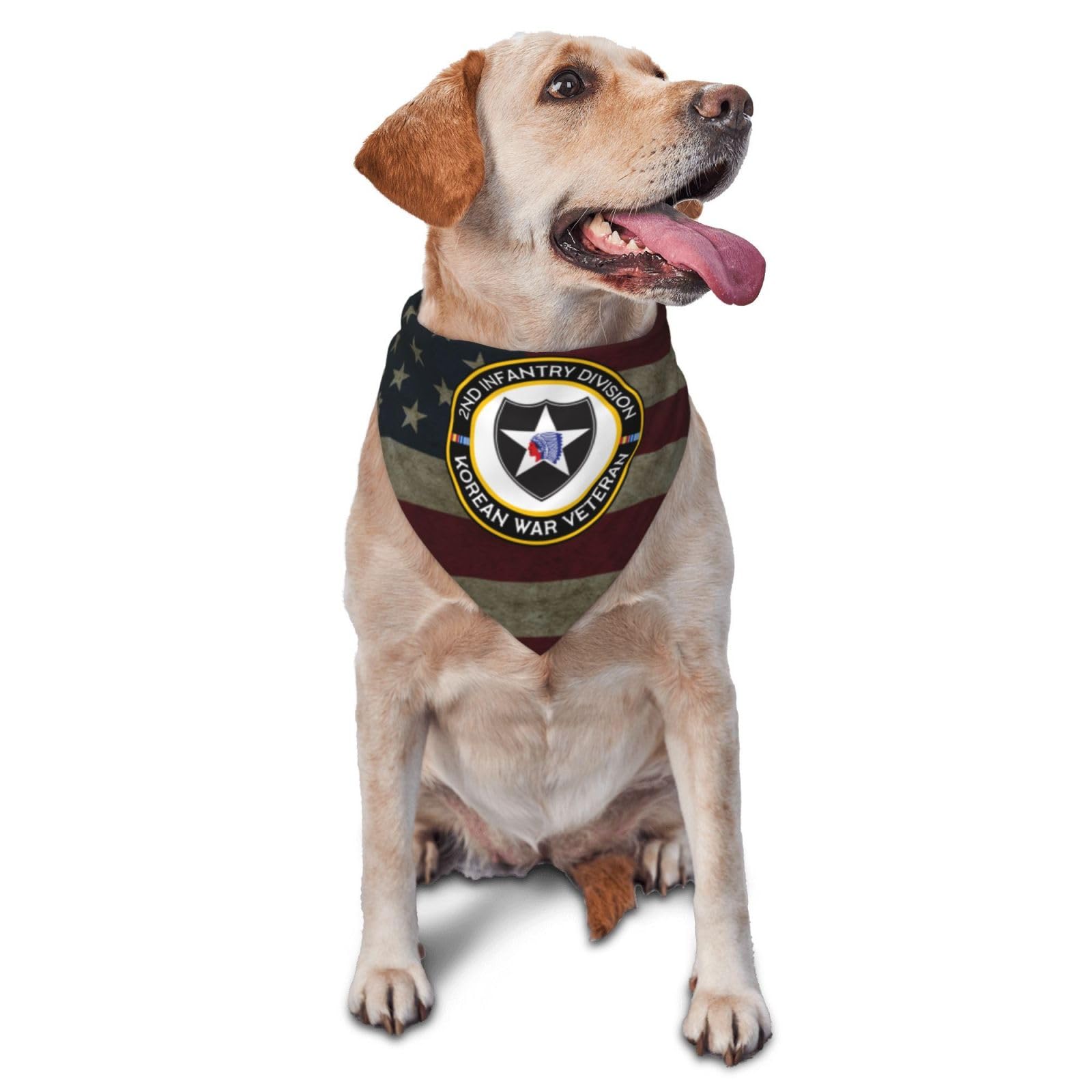 2nd Infantry Division Korean War Veteran Dog Scarf Pet Bandana Cat Pet Bibs