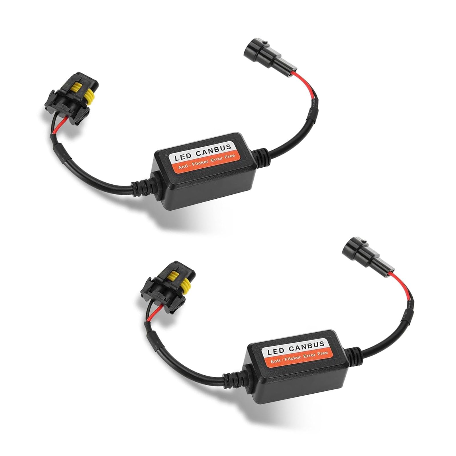 2 PCS Car LED Light Canbus Decoder, 9006/HB4 High Power LED Light Decoder Driver Adaptor, Error Code Canceler, Universal Car Accessories Anti Flicker Harness (Black)