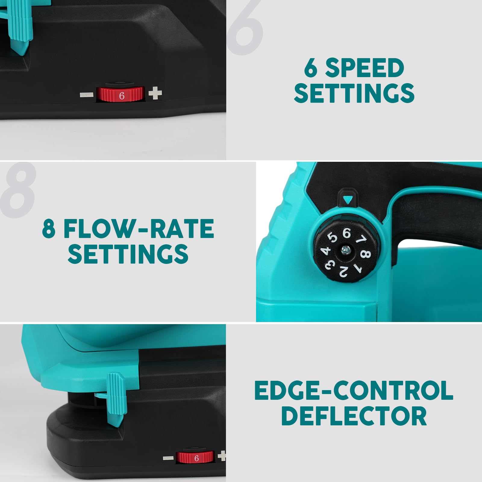 Bezprzewodowy rozrzutnik nasion for Makita 18V, elektryczny rozsiewacz ręczny 3,3L z 8 regulowanymi szerokościami rozproszenia i 6 poziomami przepływu, do nasion, nawozów i środków przeciw chwastom