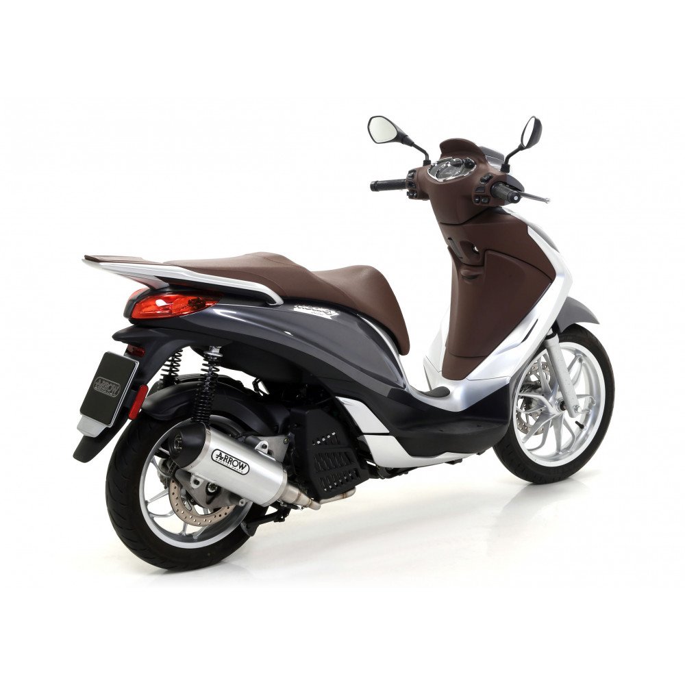 ARROW URBAN ALUMINIUM DARK Silencer with Dark End Cap for Piaggio Medley 125/150 '16/20 Homologated