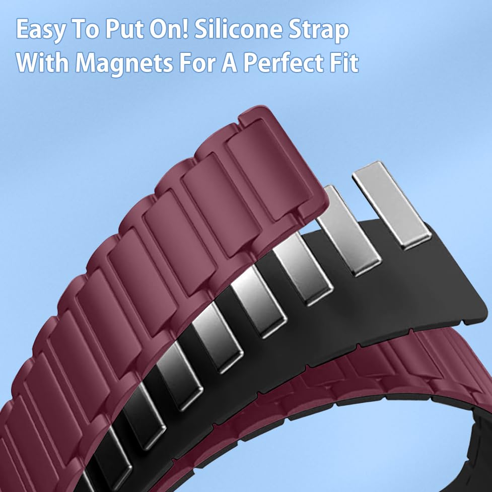 Correa silicona magnética para reloj inteligente rojo y negro miniatura 5