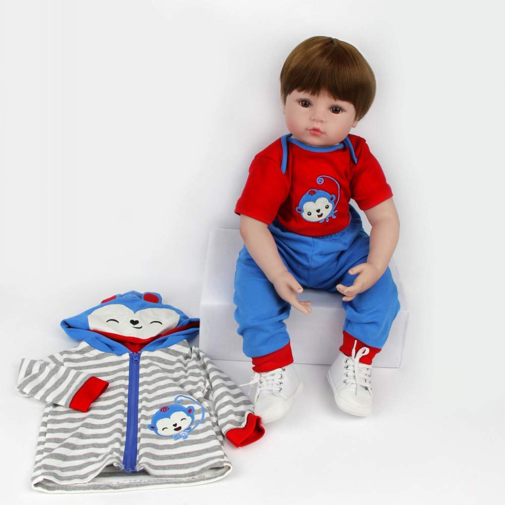 ZIYIUI Bambole Reborn 22 Pollici 55cm Femmina Bambola In Morbido Silicone Fatto A Mano Neonato Ragazzi E Ragazze Regalo Giocattolo Reborn Bambola Con
