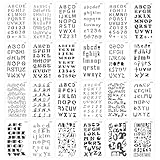 DOPENSPI 24 teilige Buchstabenschablonen, 18 x 10 cm Wiederverwendbare Alphabet Schablonen, Buchstaben und Zahlenschablone zum Malen, Planer, Schablone für Scrapbooks, Notizbücher, Journale, DIY