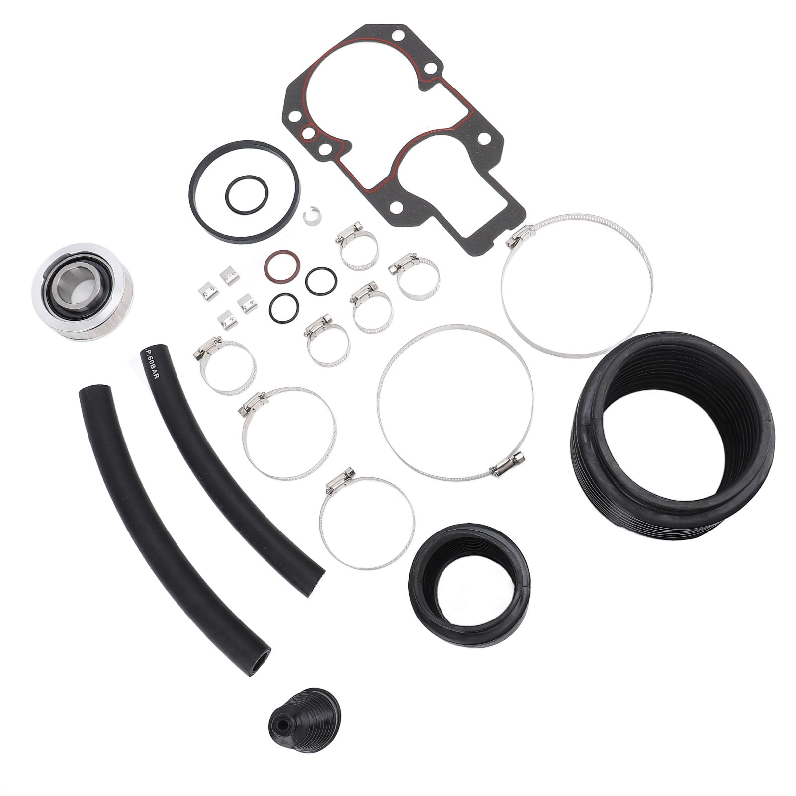 Kit de Fuelle de Sello de Espejo de Popa, Reemplazo de Rodamiento de Cardán, Caucho de Grado Marino, Acero Inoxidable para Barcos Mercruiser Alpha One Gen 1