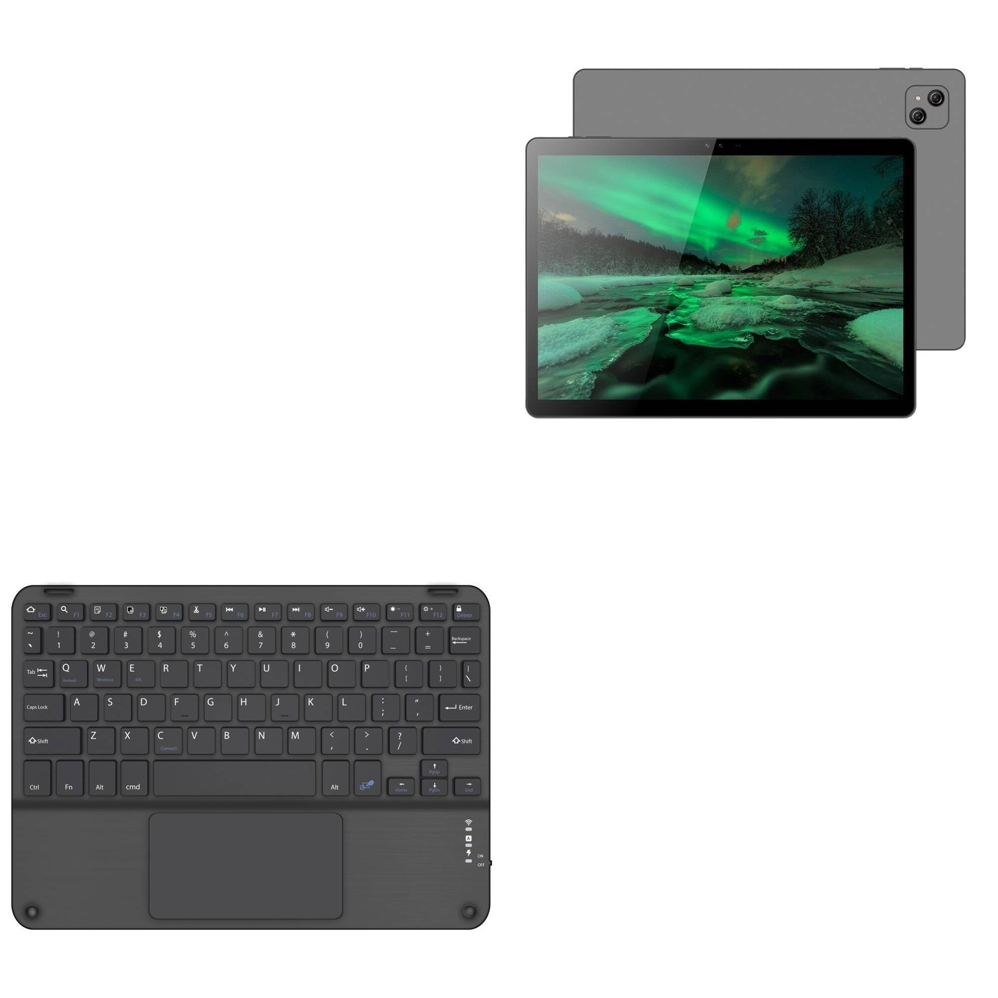 BoxWave Keyboard Compatible with Veidoo Tablet (13 in) - SlimKeys Bluetooth Keyboard with Trackpad, Portable Slim TouchPad - Jet Black