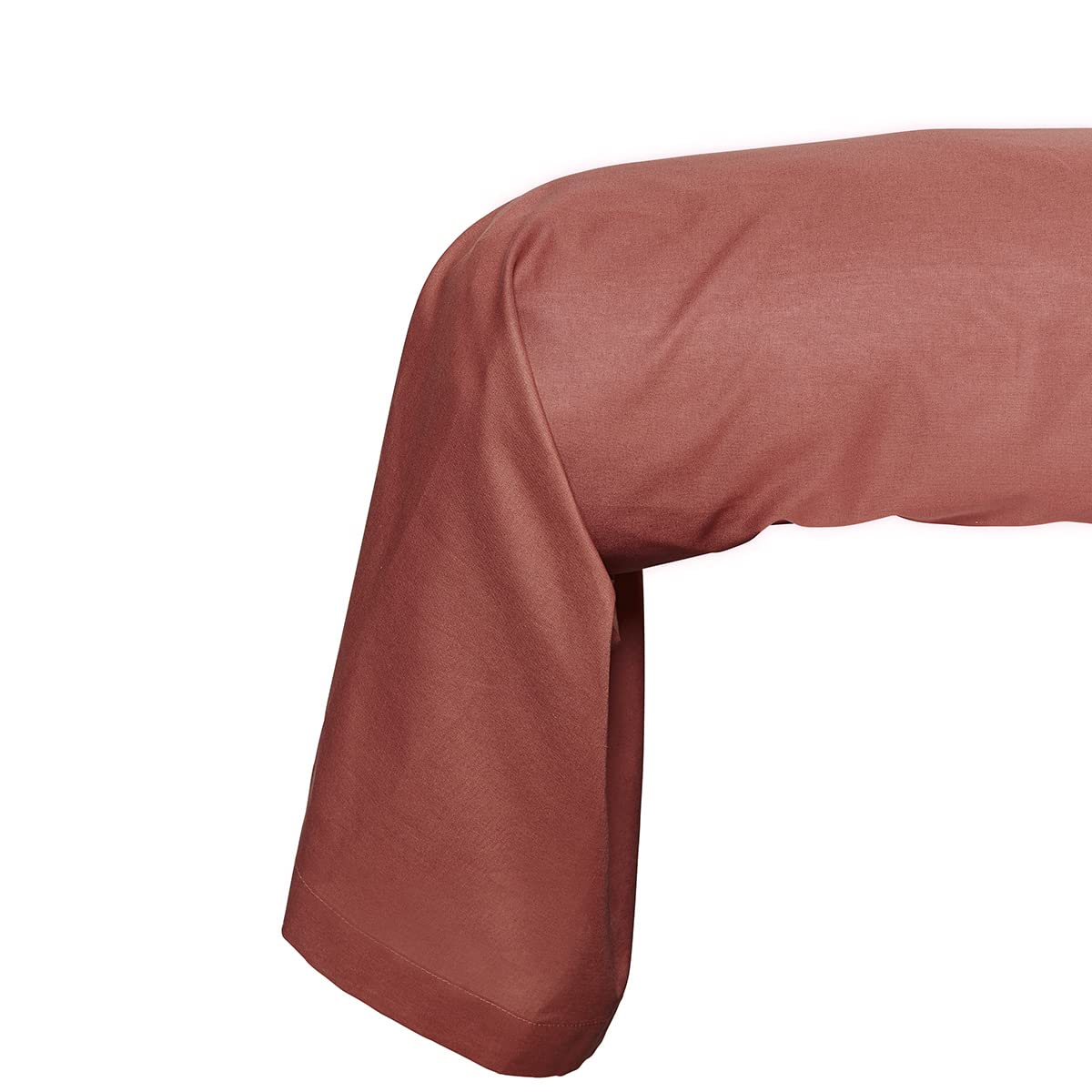 TODAY Essential Bolster Pillowcase 45 x 185 cm 100% Cotton Plain, Terracotta, Standard - Image 3