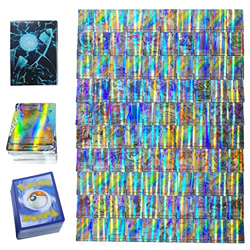 100 PCS Cartas Poke Vmax Español Versión,Cartas Poke Arcoiris Vmax 100(99Vmax+1Trainer),Cromos Poke 2022 Español(Not Cartas Poke Doradas),Pack Caja Poke Cartas Brillantes (Not Cartas Poke Originales) Cover