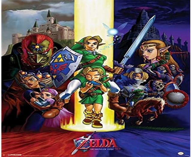 Pyramid International Ocarina Of Time The Legend Of Zelda Mini Poster, Plastic/Glass, Multi-Colour, 40 x 50 x 1.3 cm