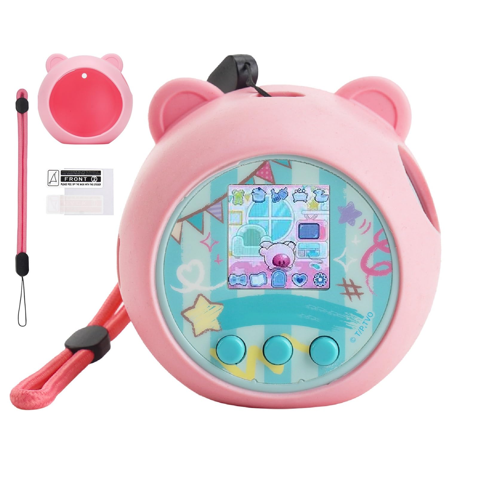 YouKnow Silicone Case Compatible with Punirunes Interactive Digital Toy, Protective Skin Sleeve for Punirunes Virtual Electronic Pets Accessories (Case Only) (Pink)