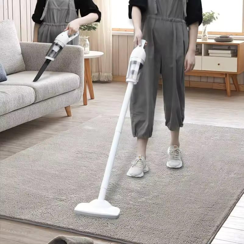 Image of Lufjika Multifunction Handheld Vacuum Cleaner, 13000 Pa Powerful Suction, Rechargeable Battery, Low Noise, Vacuum Cleaner Perfect for Hard Floor, Carpet, Pet Hair, Home, Office, Car (White) (A1)