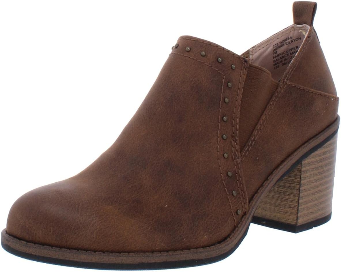 WHITE MOUNTAIN Shoes DENTON Women's Heel, COGNAC/WAXY/FABRIC, 11 M