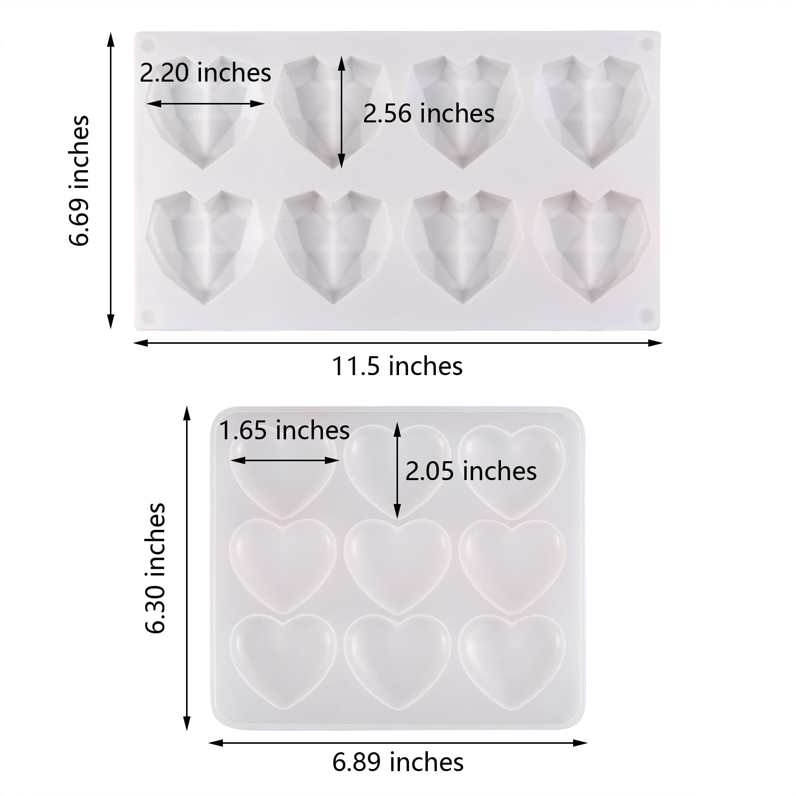 Stampini Per Resina A Forma Di Cuore - 2 Modelli 3D In Silicone, Per Ciondoli E Decorazioni - Foto 10