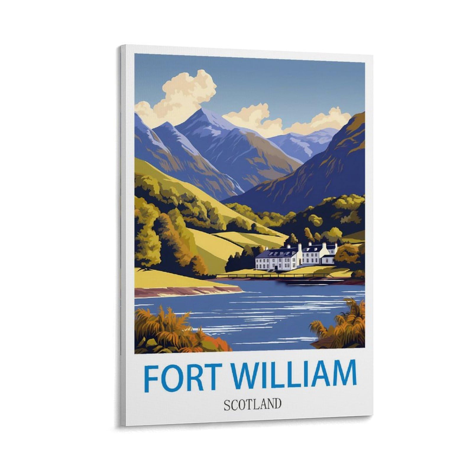 FZYUEN Fort William Scotland Vintage Travel Poster 08x12inch(20x30cm) Canvas Wall Art Prints for Wall Decor Room Decor Bedroom Decor