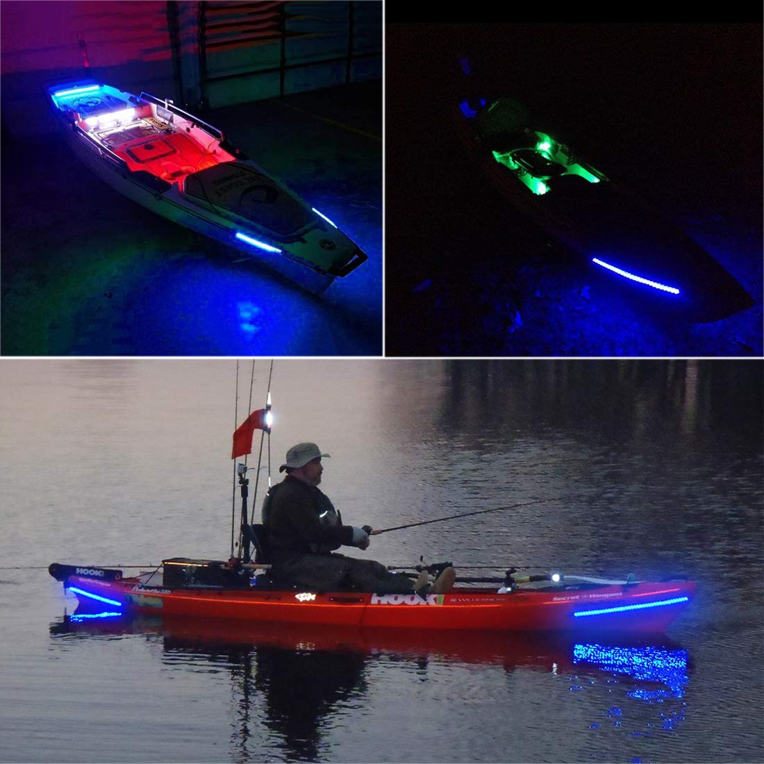 Buy Boaton Marine Boat Led Navigation Lights, Night Fishing Lights, No Drilling Install Deck