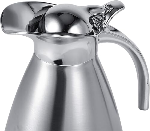 Botella térmica de acero inoxidable con aislamiento térmico de doble pared al vacío, botella de agua caliente plateada de 1.5 L para cocina del