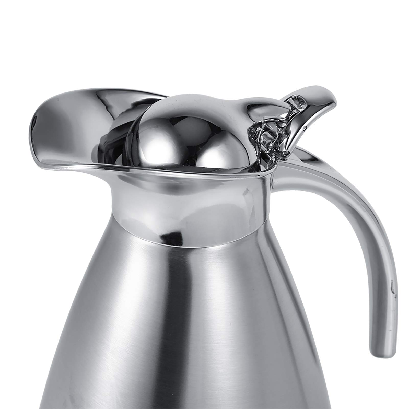 Jarra Térmica Dispensadora de Bebidas Termo de Acero Inoxidable 1,5/2L Tetera con Aislamiento Al Vacío Termo de Té Y Café para Catering Bebidas Frías Calientes para Fiestas Y(1,5L-Plata)