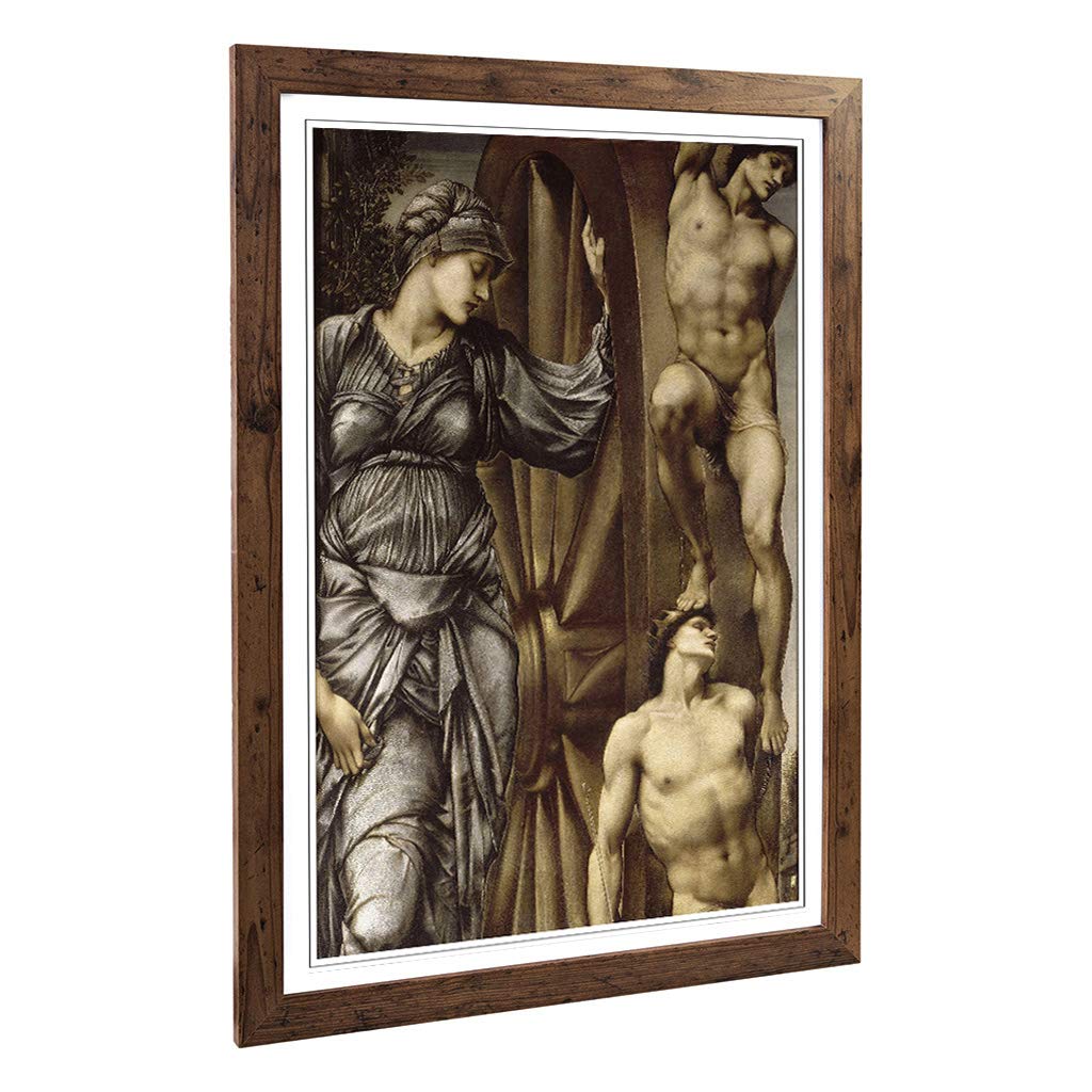 Big Box Art Framed Print of Edward Burne-Jones The Wheel of Fortune Design | Wall Art Picture | Home Decor for Kitchen, Living Room, Bedroom, Hallway, Walnut, A2 / 24.5x18 Inch / 62x45cm