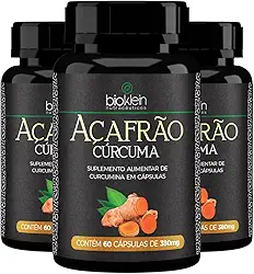 Kit 3 Curcuma Longa L Açafrão 80mg Curcumina 60 Cápsulas Bioklein