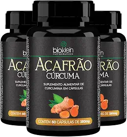 Kit 3 Curcuma Longa L Açafrão 80mg Curcumina 60 Cápsulas Bioklein