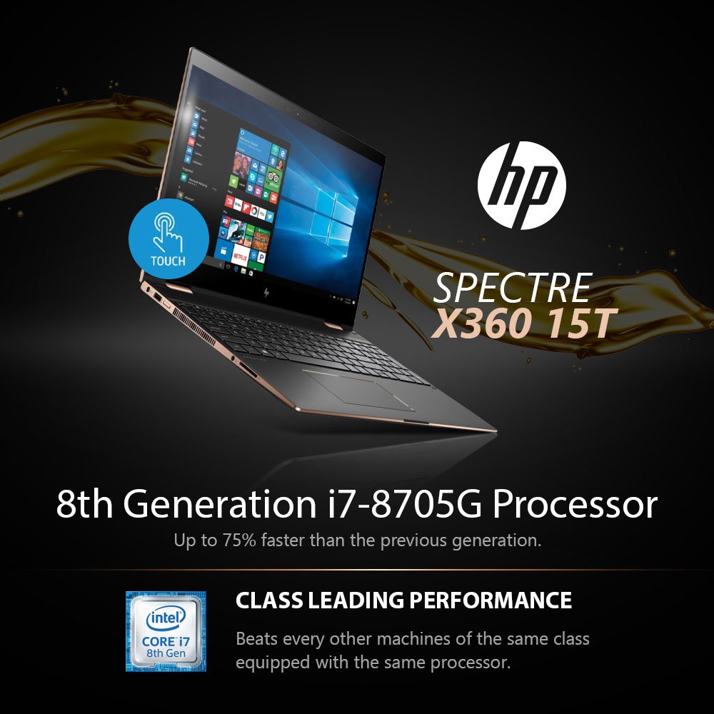 HP Spectre x360 with i7-8705G, 16 GB, 512 GB Radeon RX Vega M