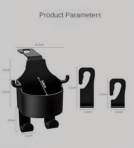 Miniatura 2 de Gancho multifuncional para respaldo de asiento de automóvil, soporte para taza de reposacabezas de automóvil, organizador portátil para tazas de