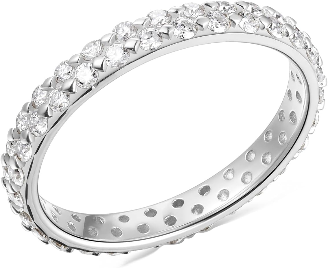 Men's Wedding Band with Diamonds, Bezel/Emerald Cut D Color Moissanite Engagement Ring Silver Gold Multirow Cocktail Rings Birthday Valentines Jewelry for Lover Husband Wife