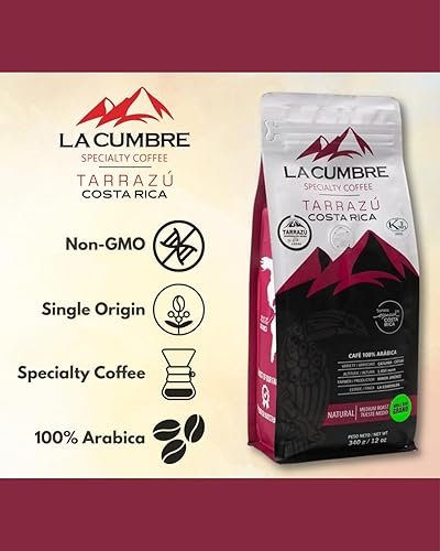 Miniatura 2 de La Cumbre Specialty Café en grano entero tostado medio, granos arábica, bajo en ácido, grano entero gourmet, vegano, kosher y apto para Keto,
