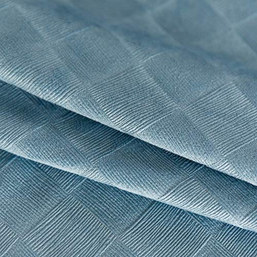 Blue Blackout Curtains Thicken Velvet Curtain Pencil Pleat Geometric Opaque Curtains for Livingroom Bedroom Kids Room Window Treatments,W170xL140cm*1 piece - Image 7