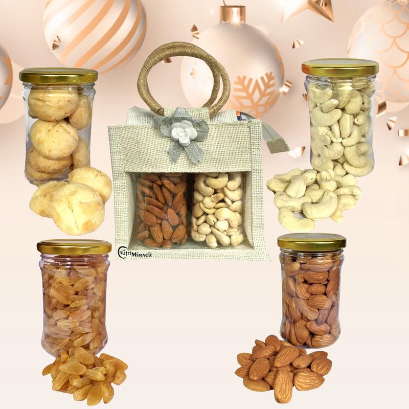 Image of NUTRI MIRACLE Christmas & New Year Dry Fruits Gift Box | Pack for Colleagues and Clients