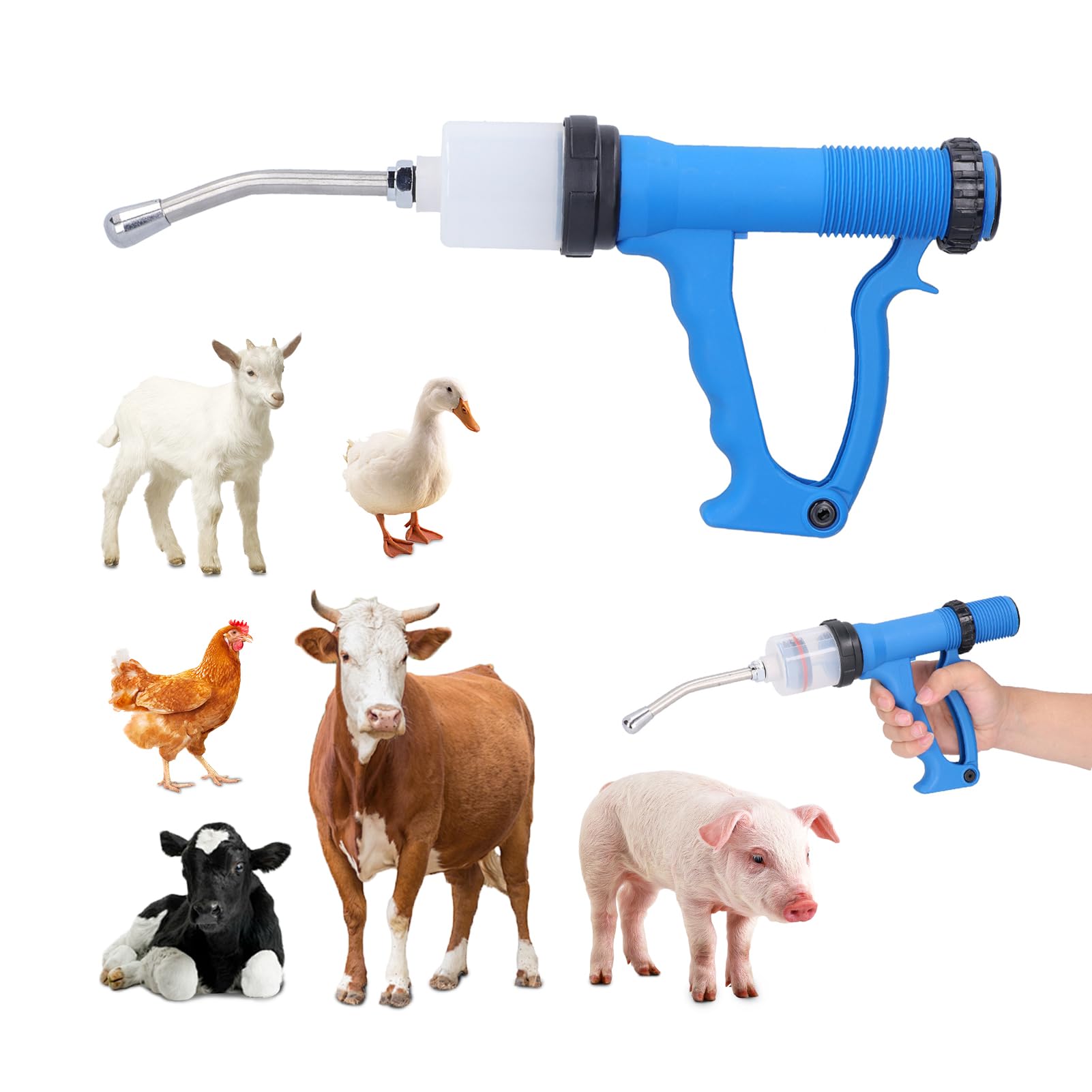 Seringue Continue Seringue Pour Bétail Injecteur Continu Réglable Seringue Pour Bétail Pistolet Injecteur Accessoire Vétérinaire Pour Porcs Bovins Moutons 70 Ml