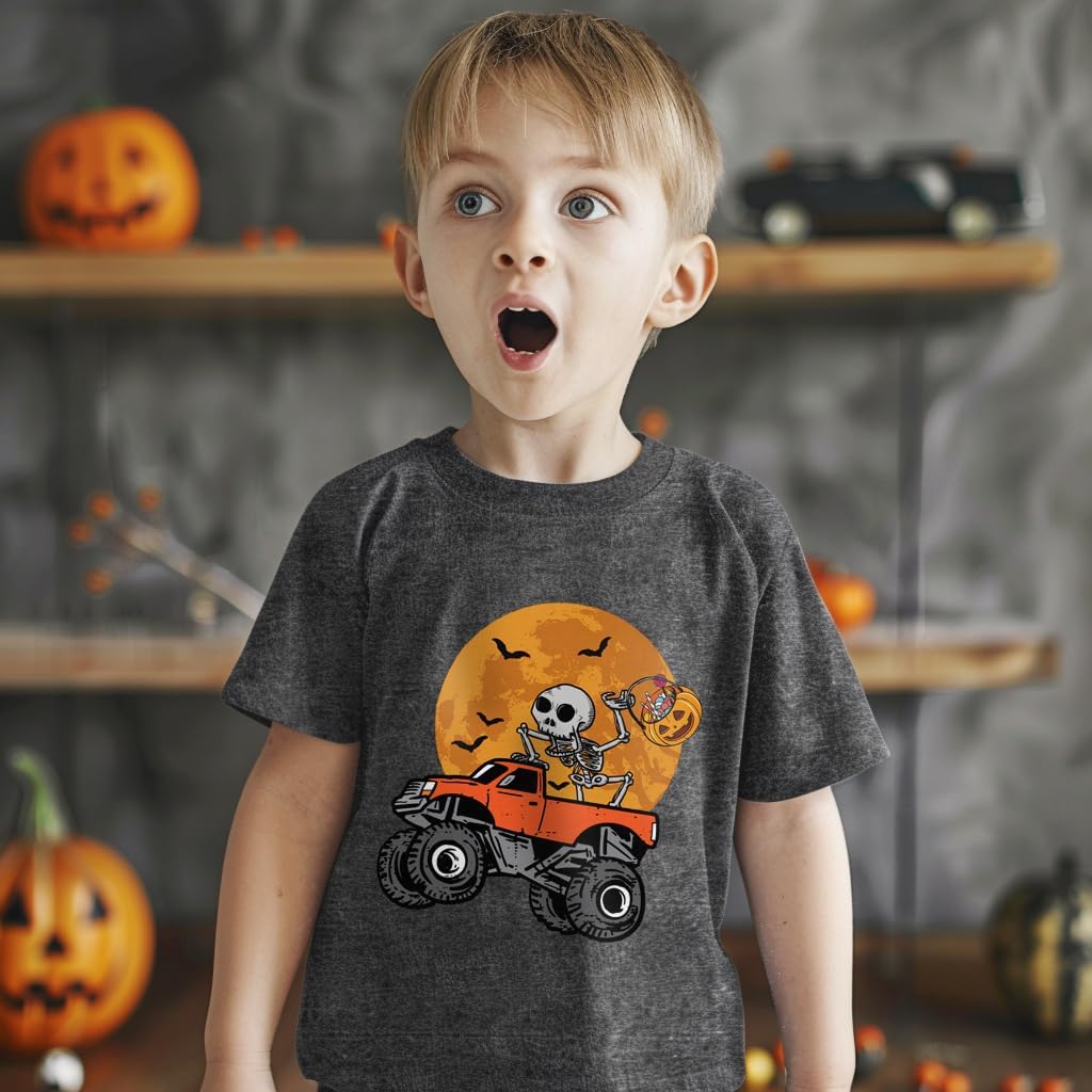 Toddler Boy Girls Halloween Shirt Pumpkin Ghost Tops Kids Outfits Short Sleeve Tshirt - Image 2