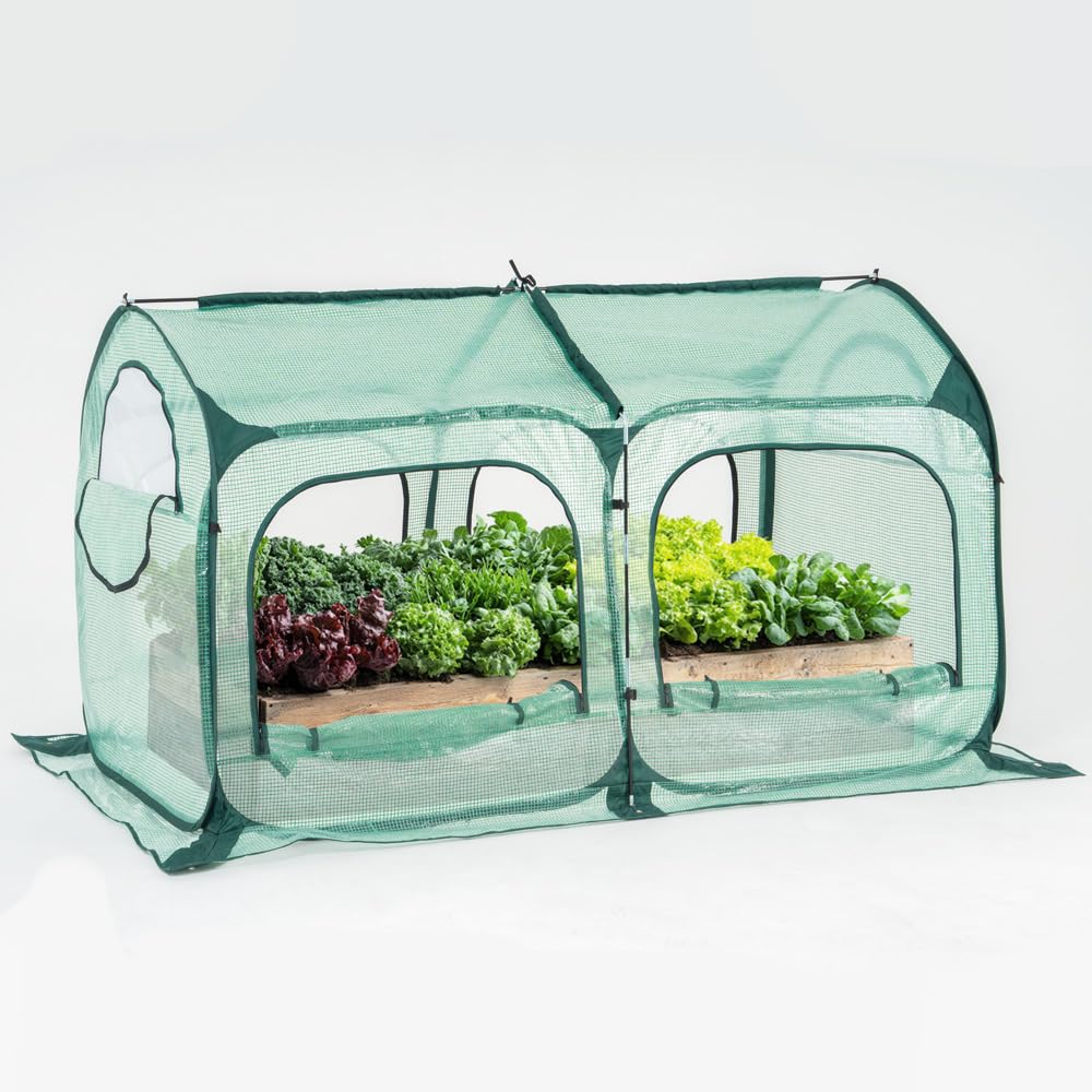 Pop up Greenhouse Tent Cover Tunnel Plant House,Large Gardening Flower Sunshine Room with Mesh...
